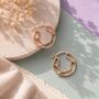 Hexagonal Gold Plated Silver Hoop Earrings, thumbnail 5 of 9