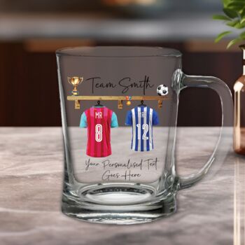 Personalised Football Shirt Family Of Two Tankard, 2 of 3