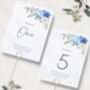Blue Floral Wedding Table Numbers, thumbnail 1 of 4