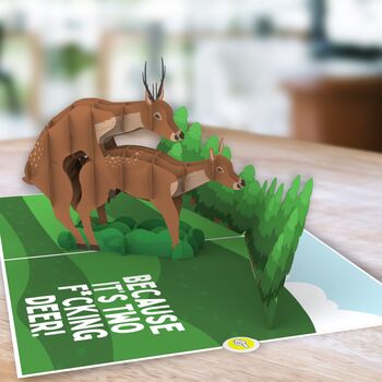 Two F*Cking Deer! Funny 3D Pop Up Card, Best For Father's Day, 4 of 11