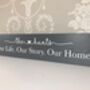 Personalised Wooden Wall Sign – “Our Life. Our Story. Our Home.” Family Name Plaque, thumbnail 3 of 7