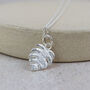 Sterling Silver Textured Monstera Pendant, thumbnail 1 of 4