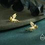 Flying Dragon Stud Earrings In Sterling Silver, thumbnail 6 of 12