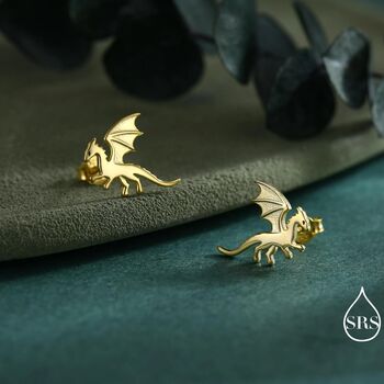 Flying Dragon Stud Earrings In Sterling Silver, 6 of 12