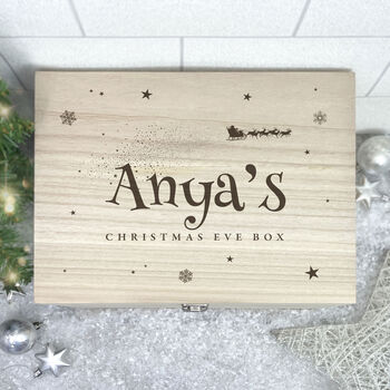 Personalised Santa Sleigh Christmas Eve Box Five Sizes, 2 of 8