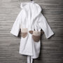 Toddler Hooded Bathrobe With Embroidered Giraffe, thumbnail 2 of 3