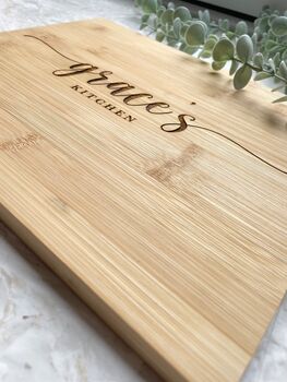 Bamboo Engraved Chopping Board New Home Gift, 3 of 5