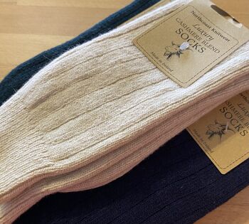 Mens Cashmere Blend Socks Nutmeg, 3 of 4