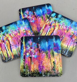 Colourful Abstract Woods Coasters X Two, 7 of 7