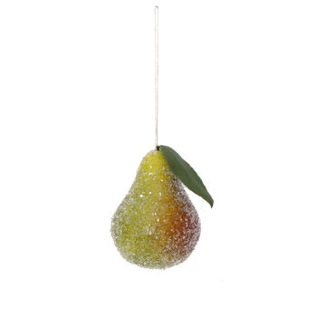 Christmas Spun Cotton Pear Decoration, 6cm, 2 of 2