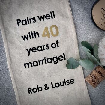 Pairs Well Milestone Wedding Anniversary Fuel Bottle Bag, 2 of 3