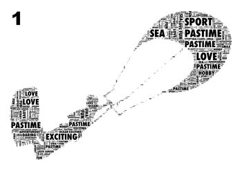 Surfer And Kite Surfer Personalised Word Art Print, 3 of 4