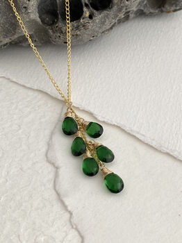 Emerald Quartz Lariat Necklace, 2 of 3