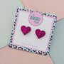 Love Heart Glitter Resin Stud Earrings Pink, Hot Pink, Red, Gold And Silver, thumbnail 10 of 12