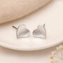Sterling Silver Textured Heart Stud Earrings – 7mm, thumbnail 3 of 7