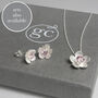 Silver Blossom Birthstone Necklace, thumbnail 8 of 9