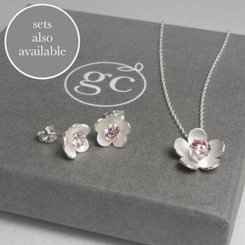 Silver Blossom Birthstone Necklace, 8 of 9