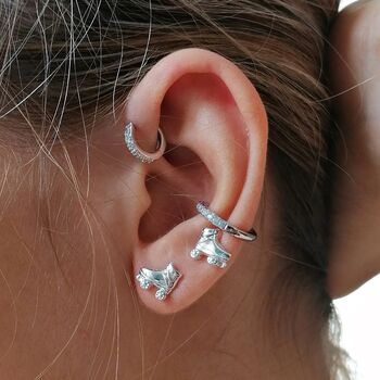 Silver Roller Skate Jewellery Set With Stud Earrings, 3 of 6