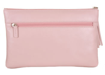 Smooth Leather Clutch In Pale Pink, 3 of 4