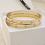 Solitaire Diamond Clover Bangle Gold, thumbnail 6 of 9