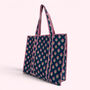 Blue And Pink Ditsy Floral Quilted Cotton Tote Bag, thumbnail 3 of 6