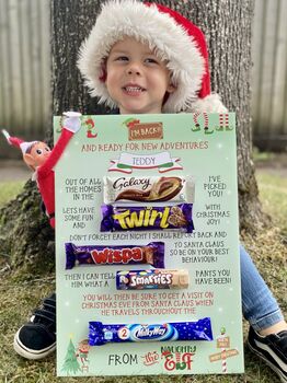 Personalised Elf Arrival Chocolate Message Board, 3 of 6