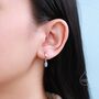 Sterling Silver Marquise Opal Huggie Hoops, thumbnail 2 of 11