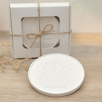 Aquarius Star Sign Christmas Gift Zodiac Coaster, 4 of 11
