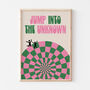 Checkered Jump Into The Unknown Typographic Print, thumbnail 2 of 4