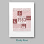 Personalised 40th Birthday Tea Towel Gift 1983 Music, thumbnail 2 of 6