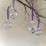 Set Of Six Purple And Pink Baubles Purple Christmas Decor, thumbnail 3 of 6