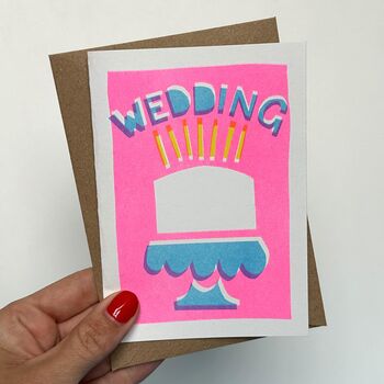 Wedding Cake Risograph Card, 2 of 3