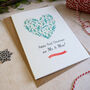 Holly Heart 1st Married Christmas Card, thumbnail 5 of 5