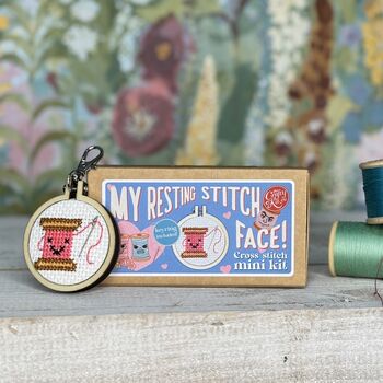 My Resting Stitch Face! Mini Matchbox Cross Stitch Kit, 3 of 12