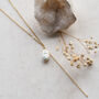 Chloe. Gold Filled Pearl Lariat Necklace, thumbnail 3 of 5