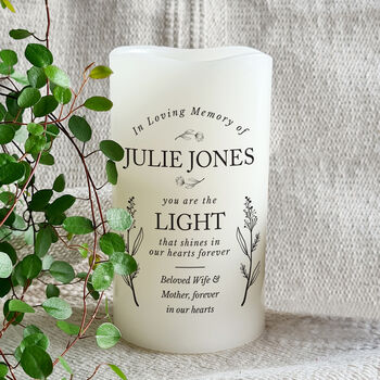 Personalised Sympathy Memorial LED Candle, 2 of 3