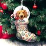 Personalised Golden Retriever Christmas Stocking Bauble, thumbnail 2 of 2