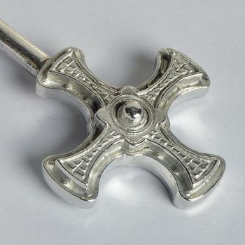 Medieval Cross Pewter Spoon, 3 of 8