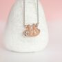 18ct Rose Gold Plated Sloth Necklace, thumbnail 4 of 12