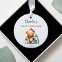 Personalised First Christmas Ceramic Bauble Decoration, thumbnail 3 of 4
