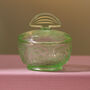 Vintage Glass Mid Century Art Deco Trinket Pot Green, thumbnail 1 of 3