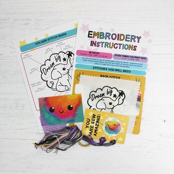 Elephant Embroidery Kit, Sewing Kit, Embroidered Patch, 5 of 8