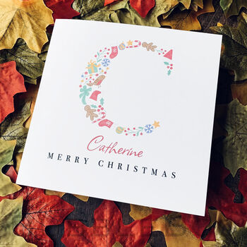 Personalised Christmas Card With Initial, 8 of 10