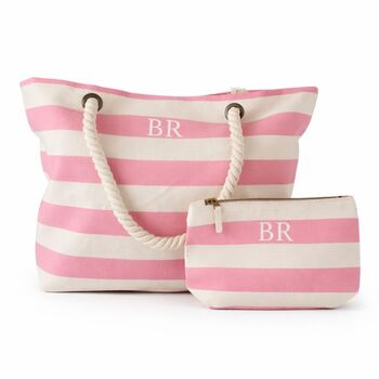 Personalised Rope Canvas Large Tote Beach Shoulder Bag, 4 of 7