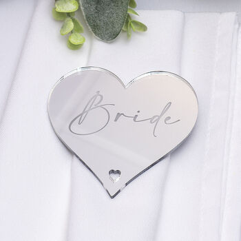 Love Heart Mirror Acrylic Wedding Place Setting Favours, 4 of 5