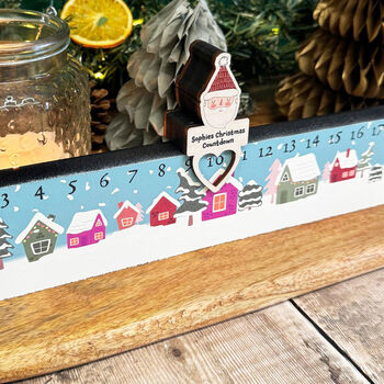 Personalised Santa Countdown Advent Slider With Surname, 5 of 5