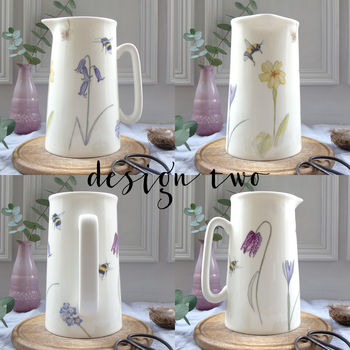 Spring Flowers And Bees Bone China Jug, 3 of 12
