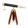 Black Leather And Brass Table Top Telescope, thumbnail 7 of 7