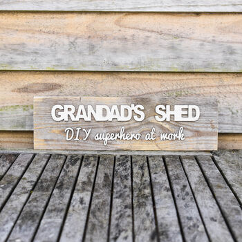 Personalised Dad's Shed Diy Reclaimed Wooden Sign, 3 of 3