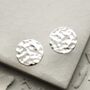 Sterling Silver Hammered Disc Studs, thumbnail 1 of 11